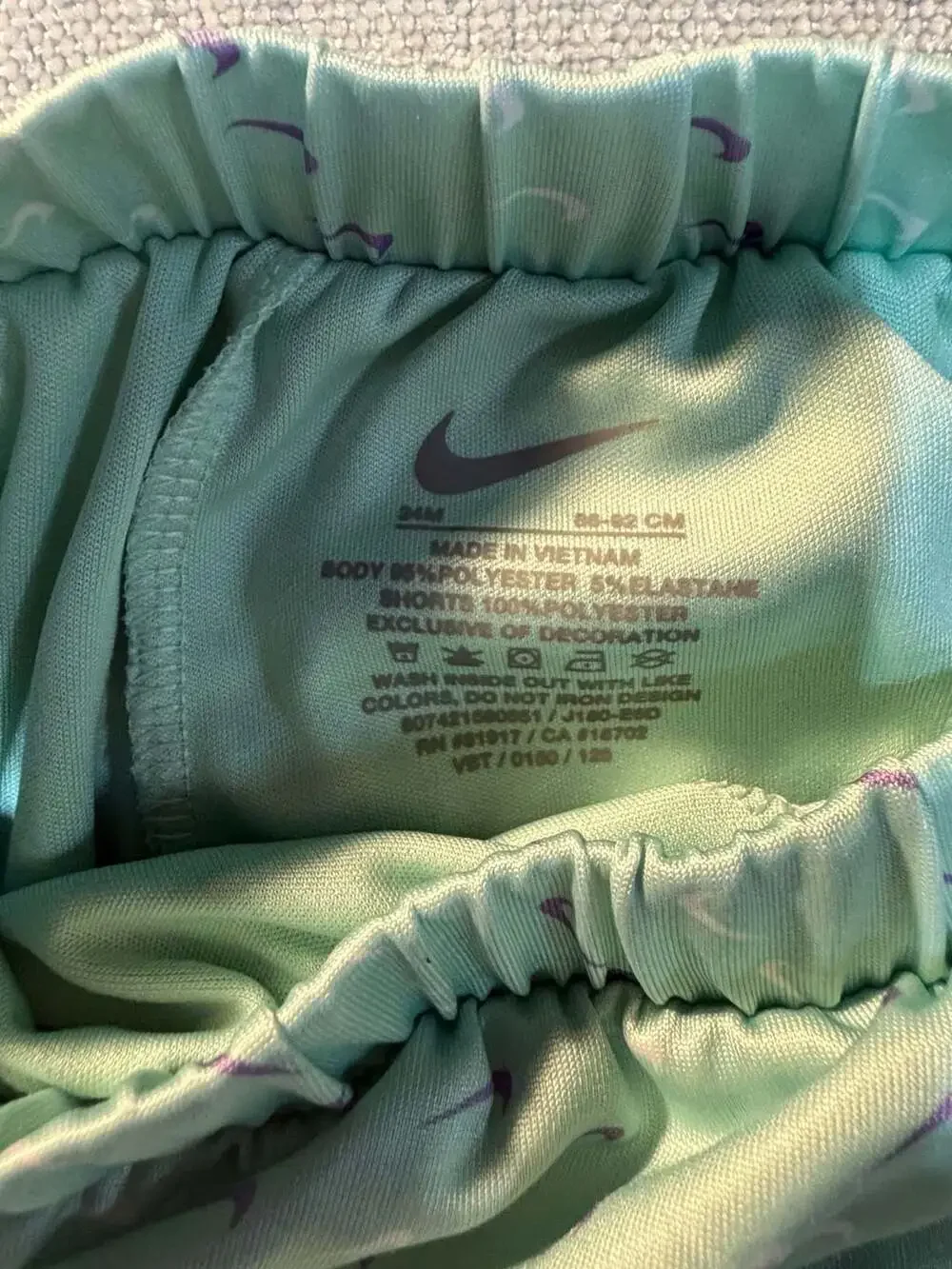 Nike Girls Mint Green All-Over Swoosh Print Athletic Tennis Skort Size 24M